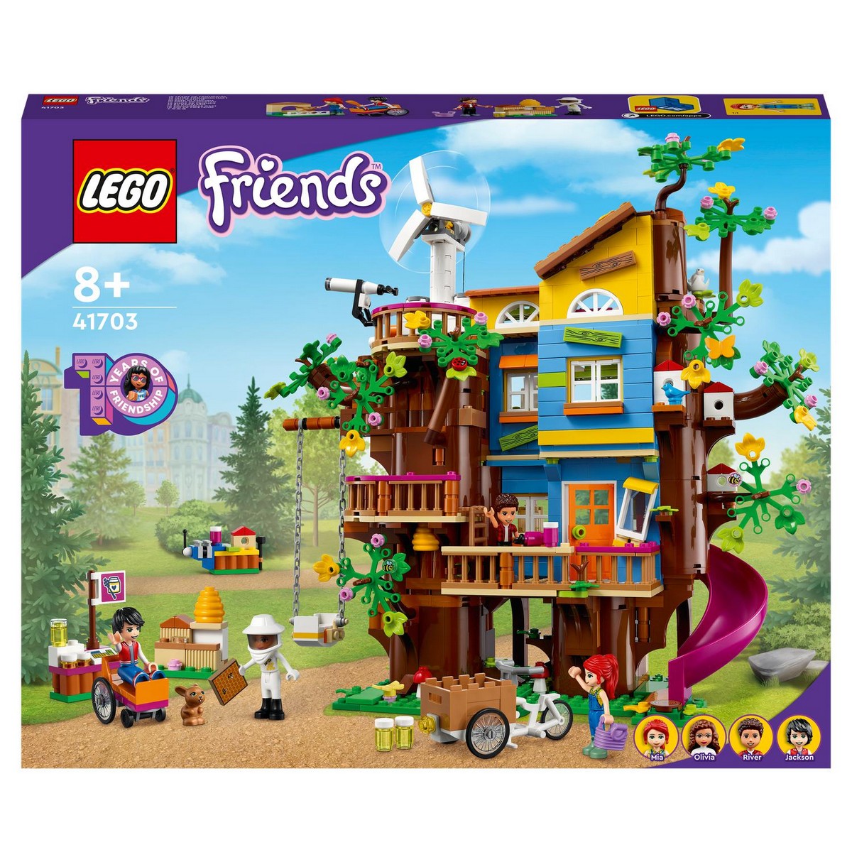 Casa del Árbol de la Amistad, Juego de Construcción Educativo, Set de Juguete con Mini Muñecas Mia y River, LEGO Friends 1