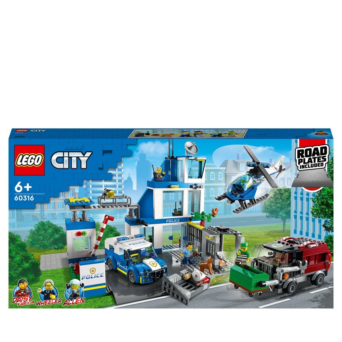 Comisaría de Policía, Set de Construcción con Cárcel y Coches de Juguete, Camión, Furgón y Helicóptero, LEGO City Police 1