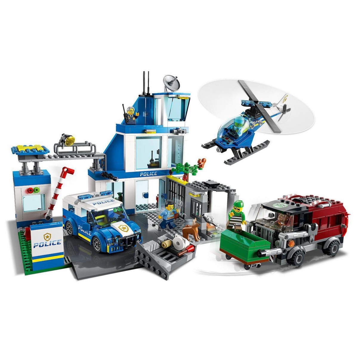 Comisaría de Policía, Set de Construcción con Cárcel y Coches de Juguete, Camión, Furgón y Helicóptero, LEGO City Police 3