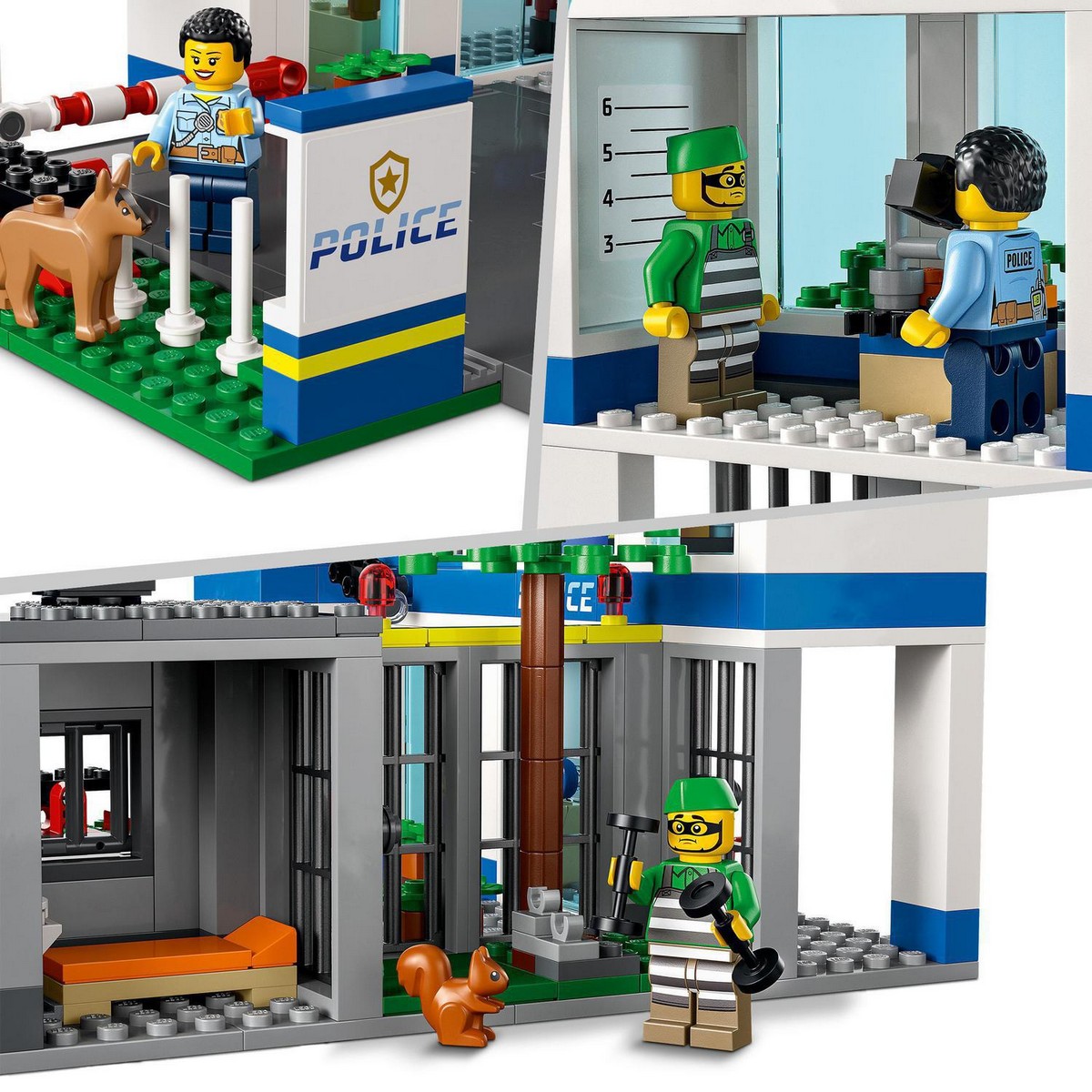 Comisaría de Policía, Set de Construcción con Cárcel y Coches de Juguete, Camión, Furgón y Helicóptero, LEGO City Police 5