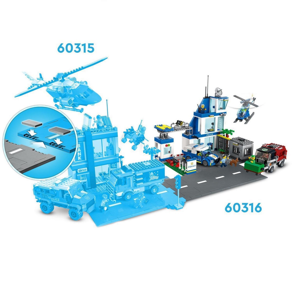 Comisaría de Policía, Set de Construcción con Cárcel y Coches de Juguete, Camión, Furgón y Helicóptero, LEGO City Police 6