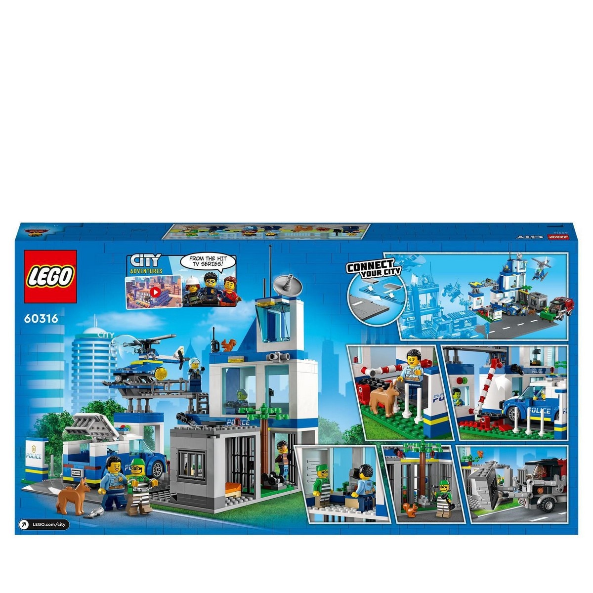 Comisaría de Policía, Set de Construcción con Cárcel y Coches de Juguete, Camión, Furgón y Helicóptero, LEGO City Police 8