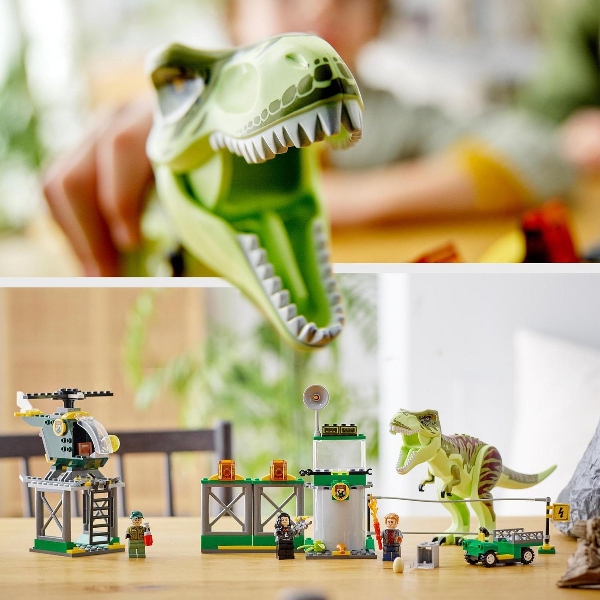 Juguete de Construcción Fuga del Dinosaurio T. Rex con Helicóptero LEGO Jurassic World - 76944 3