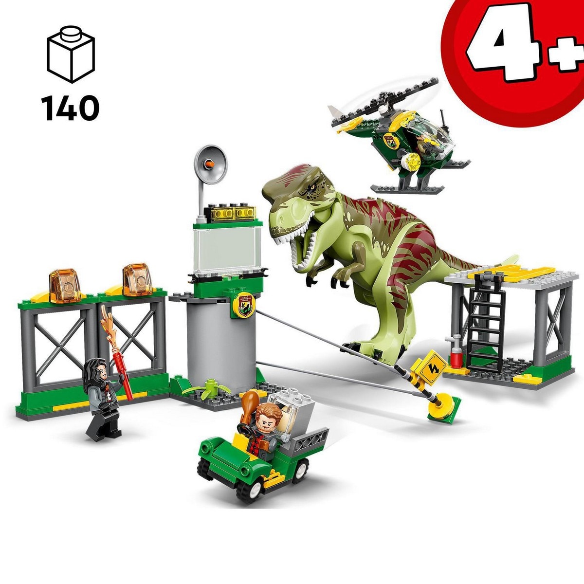 Juguete de Construcción Fuga del Dinosaurio T. Rex con Helicóptero LEGO Jurassic World - 76944 4