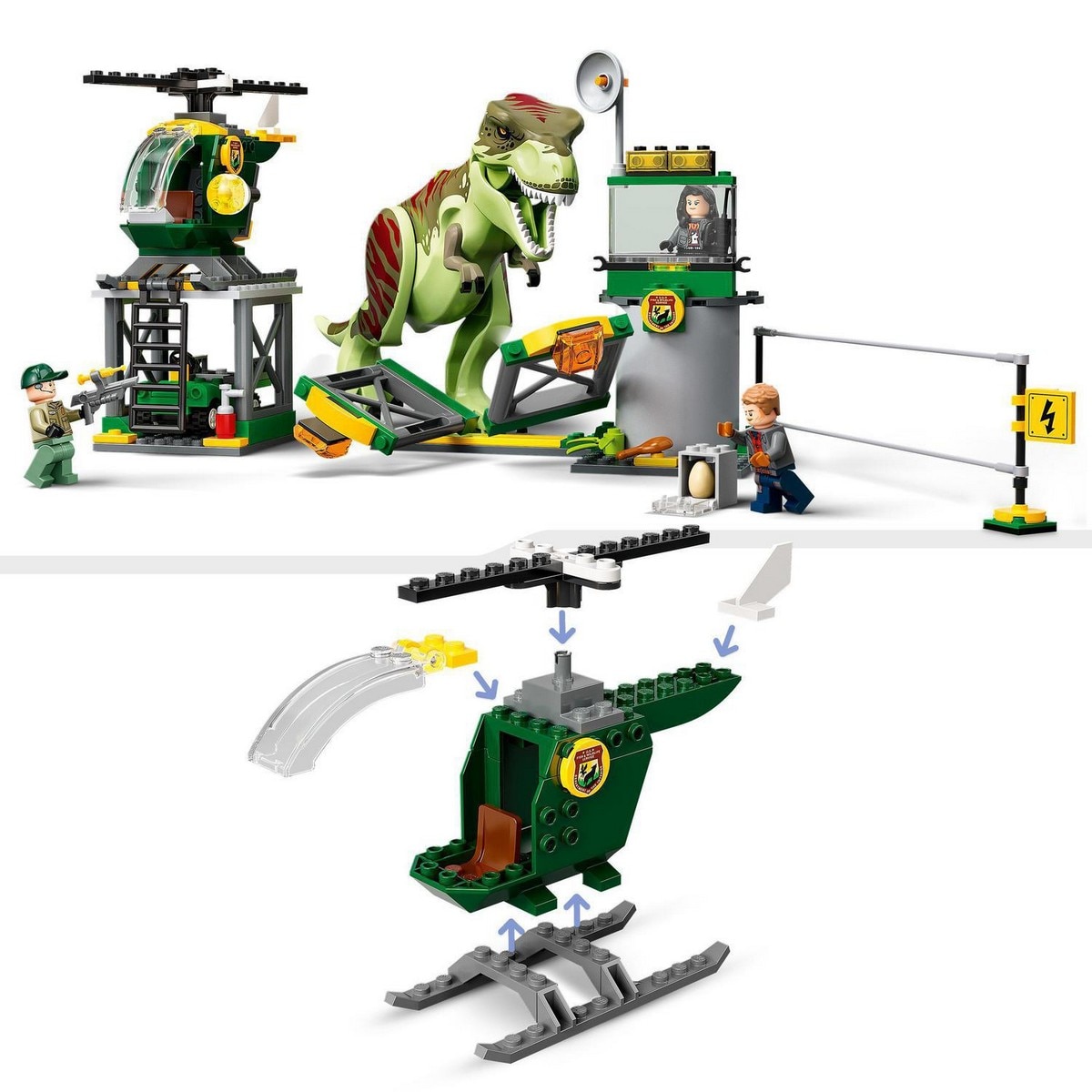 Juguete de Construcción Fuga del Dinosaurio T. Rex con Helicóptero LEGO Jurassic World - 76944 5