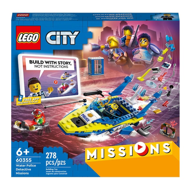 Juguete de Construcción Digital Misiones de Investigación de la Policía Acuática con Ladrillos interactivos LEGO City Missions