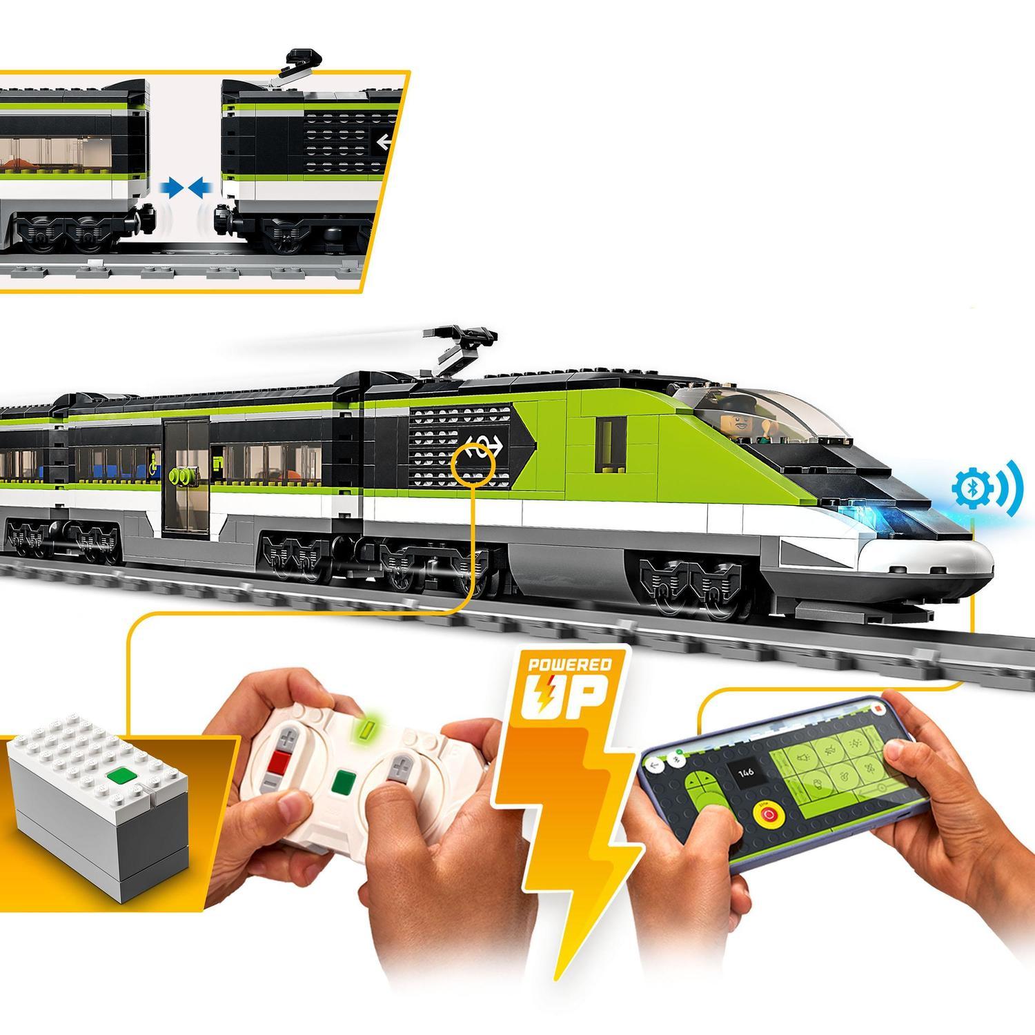 Juguete Teledirigido para Construir Tren de Pasajeros de Alta Velocidad con Vías, Luces y Mini Figuras LEGO City Trains - 60337 3