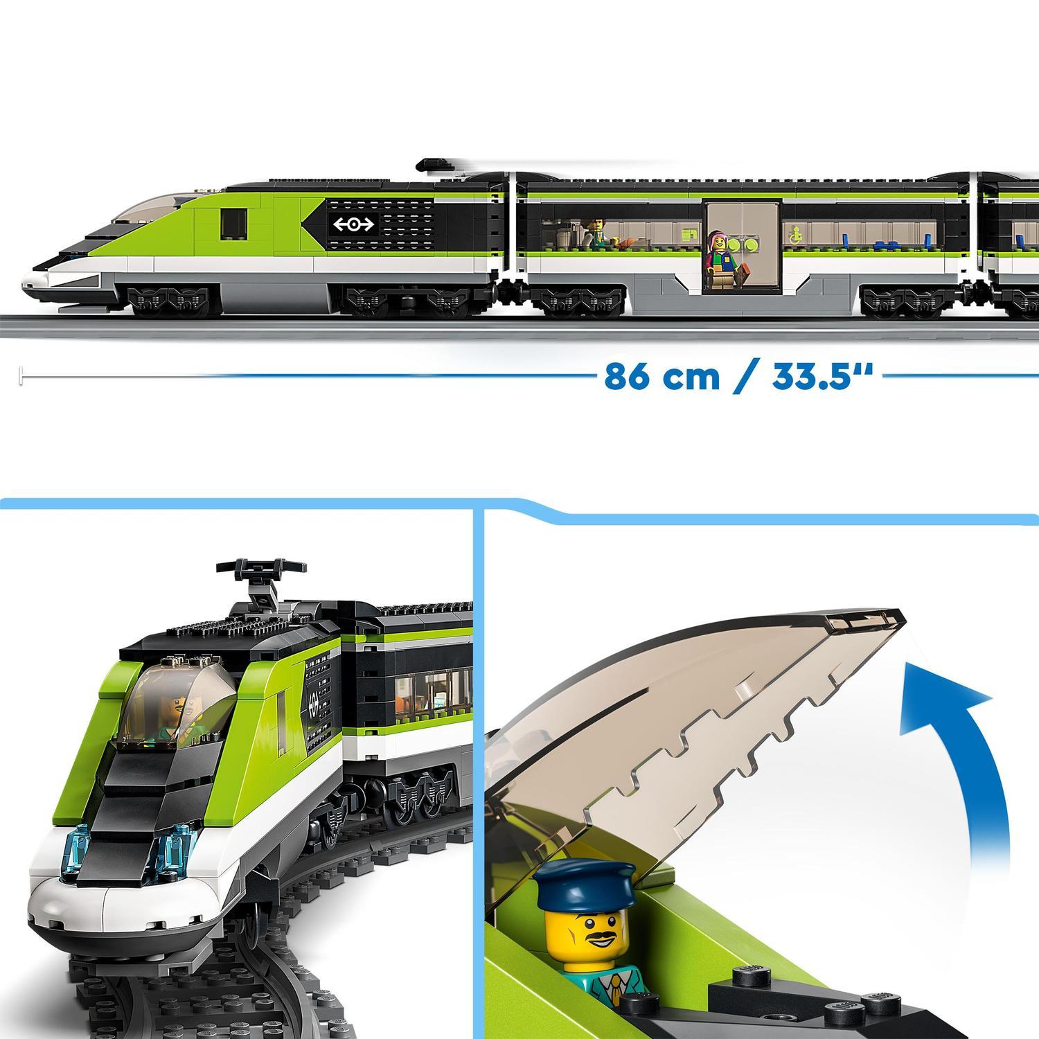 Juguete Teledirigido para Construir Tren de Pasajeros de Alta Velocidad con Vías, Luces y Mini Figuras LEGO City Trains - 60337 4