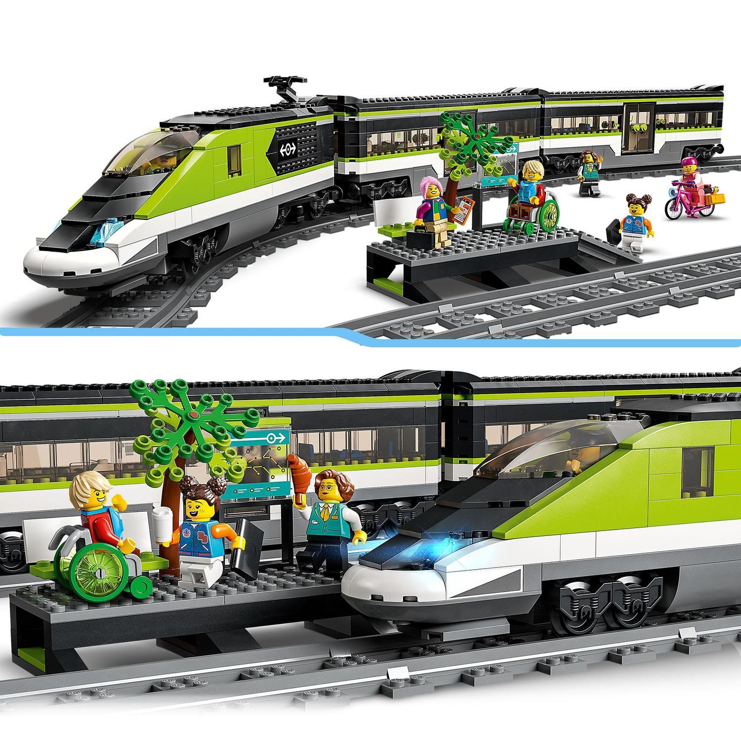 Juguete Teledirigido para Construir Tren de Pasajeros de Alta Velocidad con Vías, Luces y Mini Figuras LEGO City Trains - 60337 5