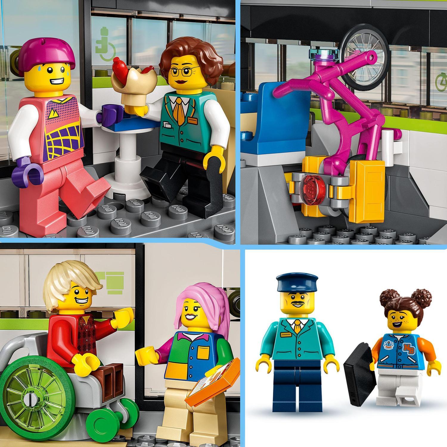 Juguete Teledirigido para Construir Tren de Pasajeros de Alta Velocidad con Vías, Luces y Mini Figuras LEGO City Trains - 60337 6