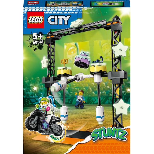 Juguete de Construcción Desafío Acrobático: Derribo con Moto LEGO City Stuntz