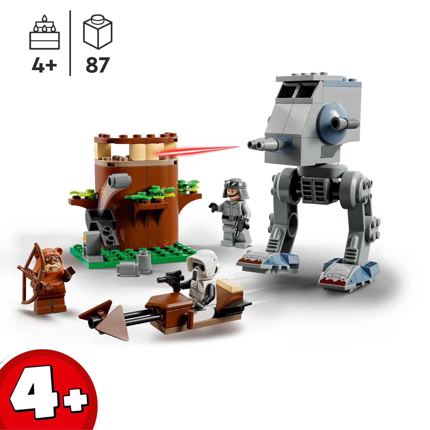Imagen 3 de Juguete de Construcción LEGO AT-ST con Speeder y Guarida Ewok de LEGO Star Wars - 75332