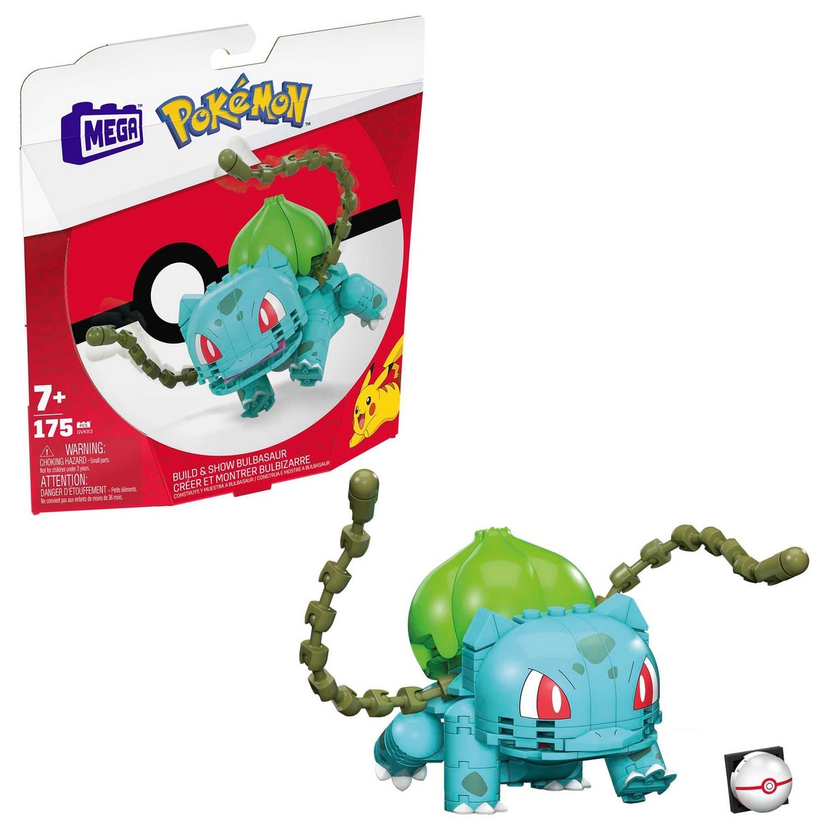 Mega Construx Pokémon Bulbasaur Figura de 175 bloques de construcción 1