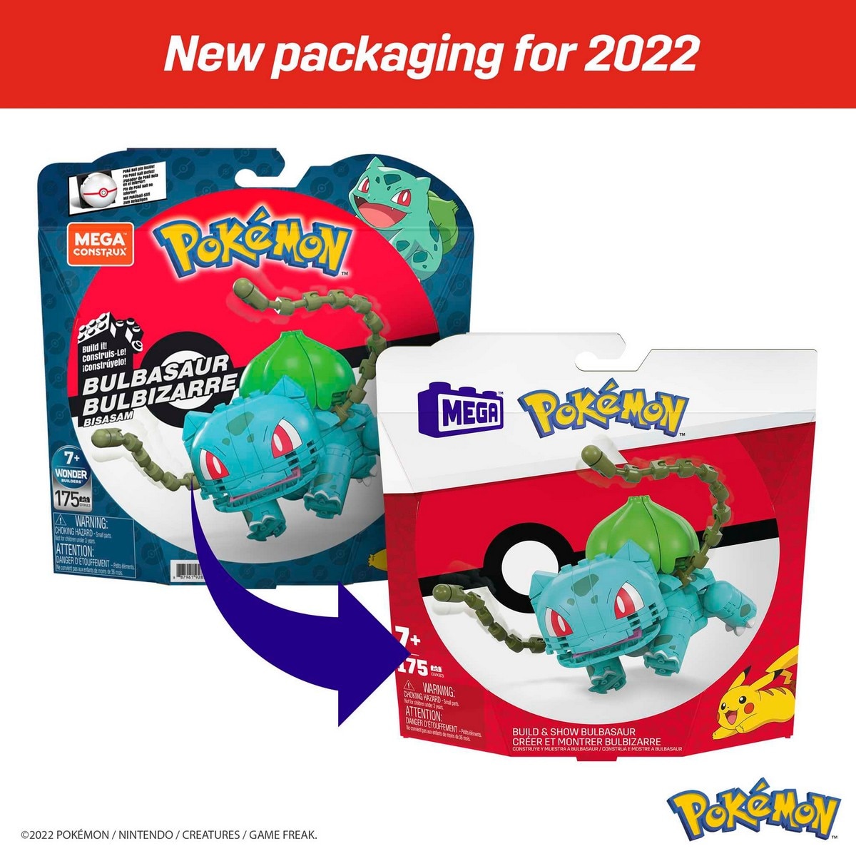 Mega Construx Pokémon Bulbasaur Figura de 175 bloques de construcción 4