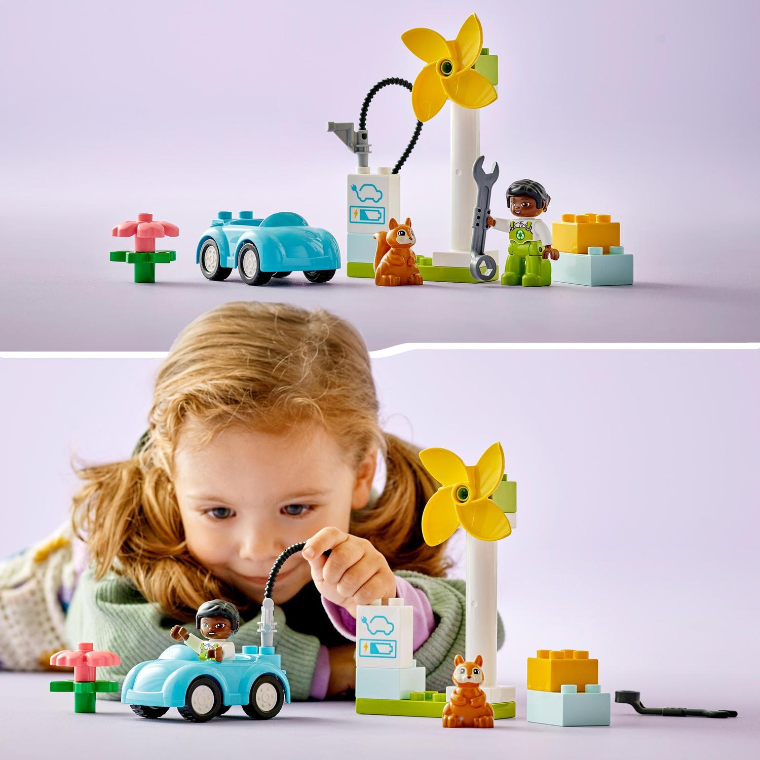 Juguete de Aprendizaje Aerogenerador y Coche Eléctrico para Construir LEGO DUPLO - 10985 2
