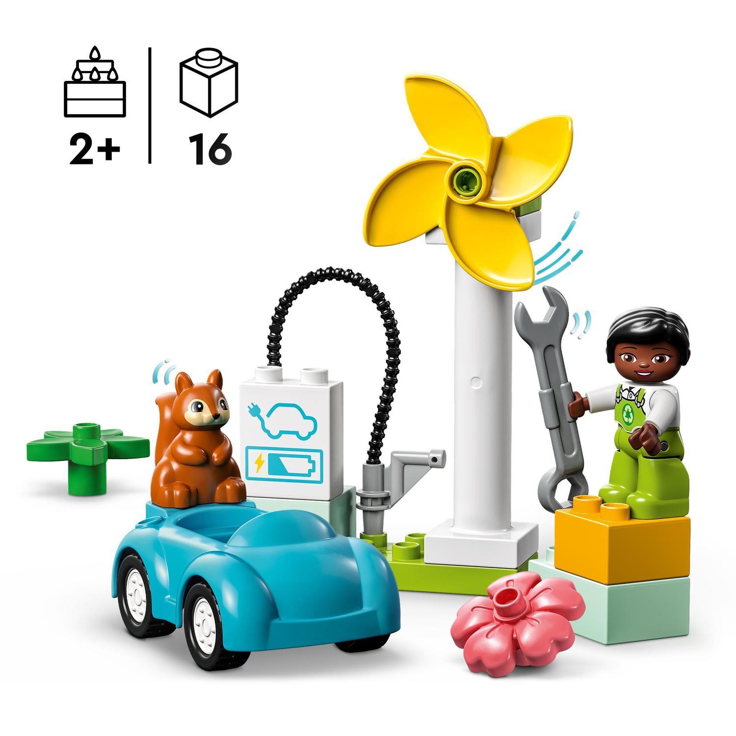 Juguete de Aprendizaje Aerogenerador y Coche Eléctrico para Construir LEGO DUPLO - 10985 3