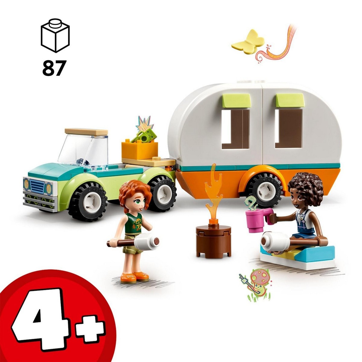 Coche de Juguete y Caravana para Construir Excursión de Vacaciones LEGO Friends 3