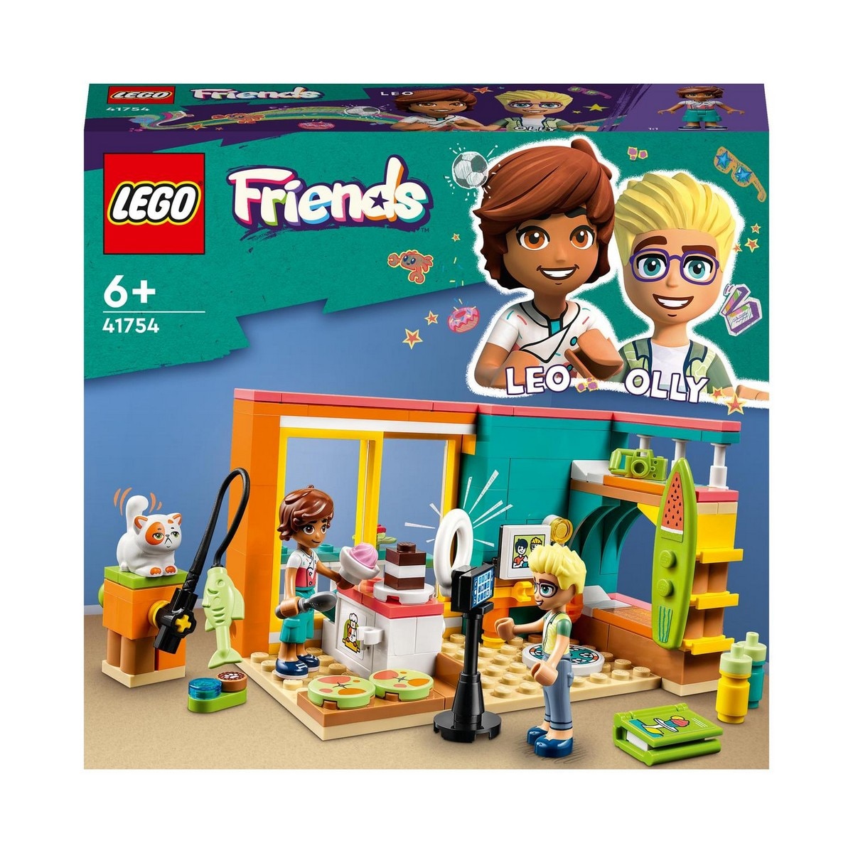 Juguete de Construcción Coleccionable Habitación de Leo con Accesorios de Repostería LEGO Friends - 41754 1