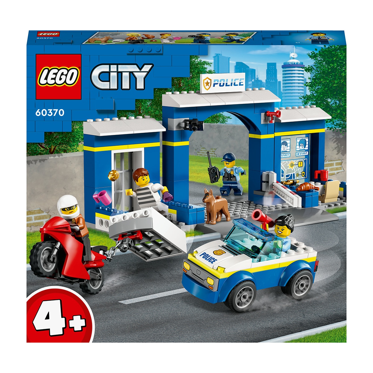 Juguete de Construcción Persecución en la Comisaría de Policía con Moto y Mini Figuras LEGO City 1