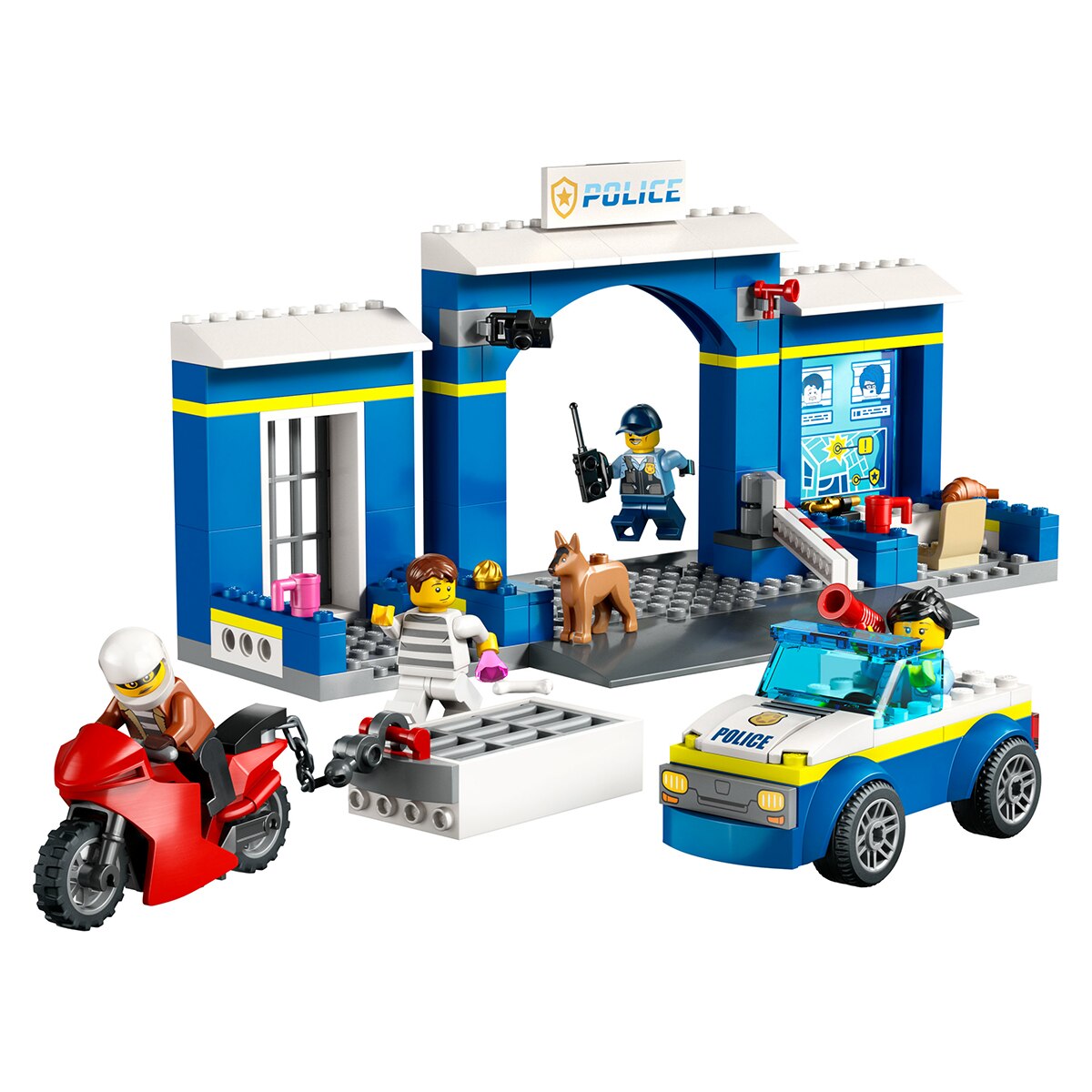 Juguete de Construcción Persecución en la Comisaría de Policía con Moto y Mini Figuras LEGO City 9