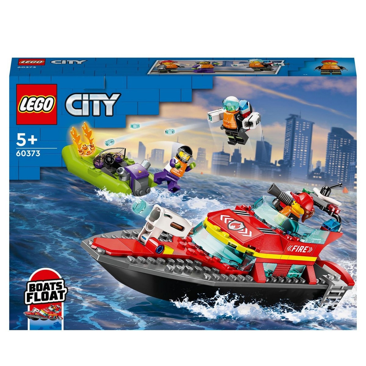 Imagen 0 de Juguete de Construcción Lancha de Rescate de Bomberos y Barco Zodiac para la Bañera LEGO City - 60373