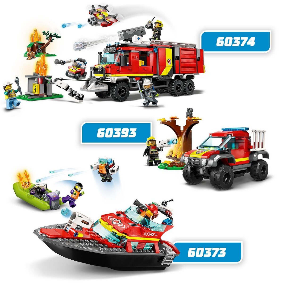 Juguete de Construcción Lancha de Rescate de Bomberos y Barco Zodiac para la Bañera LEGO City - 60373 6