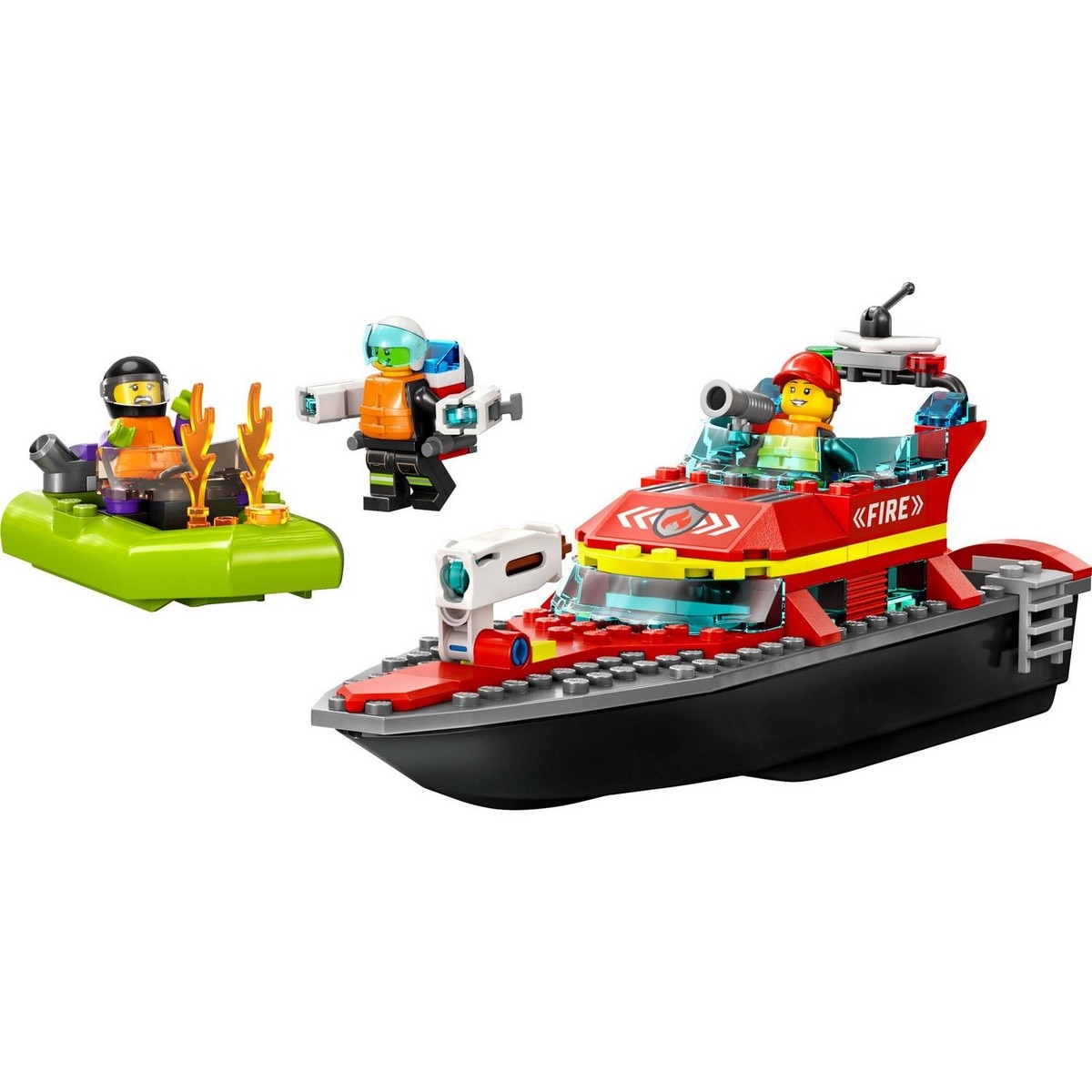 Juguete de Construcción Lancha de Rescate de Bomberos y Barco Zodiac para la Bañera LEGO City - 60373 7