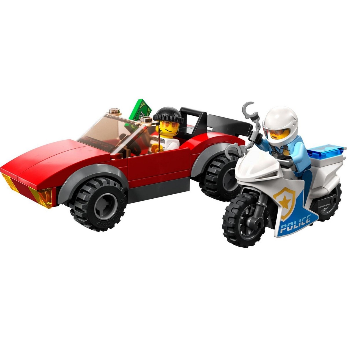 Juguete de Construcción Moto de Policía y Coche a la Fuga con Dinero de Mentira de LEGO City - 60392 7