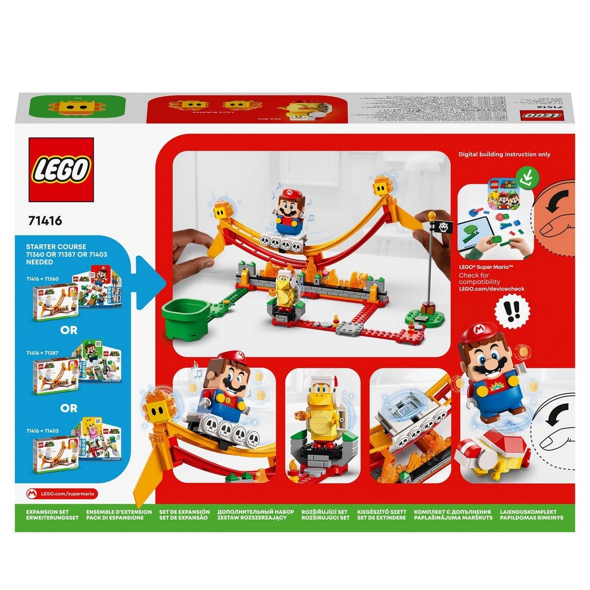 Juguete de Construcción Set de Expansión: Gran ola de lava para Pack Inicial LEGO Super Mario 9