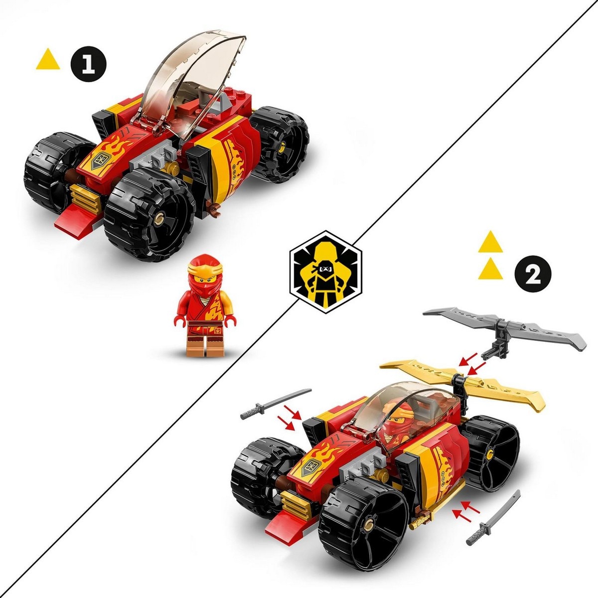 Juguete de Construcción 2en1 Coche de Carreras Ninja EVO de Kai o Todoterreno LEGO NINJAGO - 71780 4
