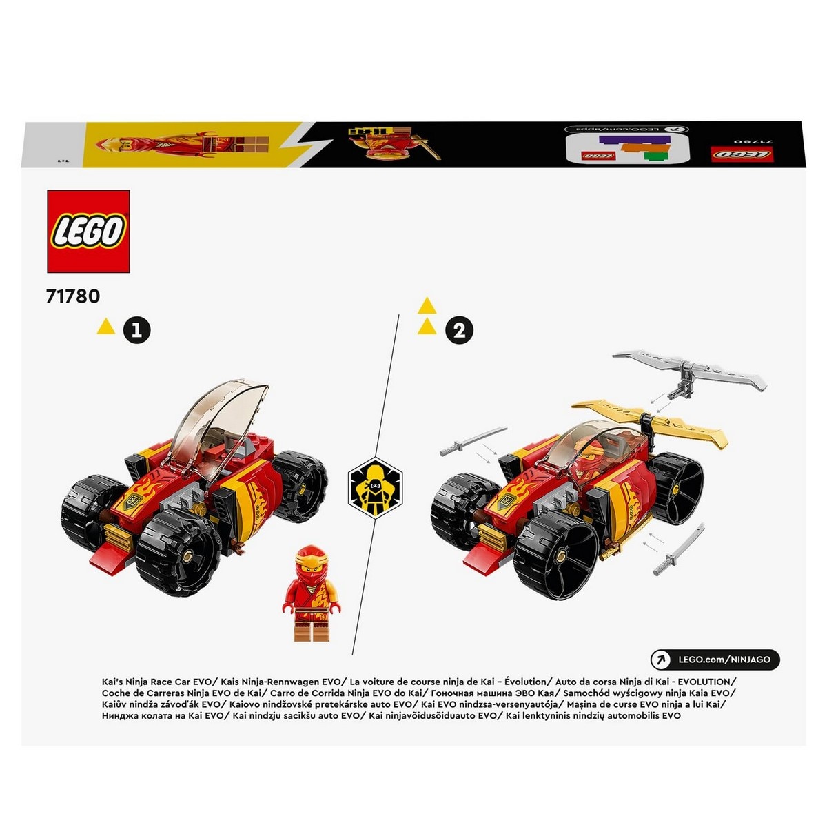 Juguete de Construcción 2en1 Coche de Carreras Ninja EVO de Kai o Todoterreno LEGO NINJAGO - 71780 8