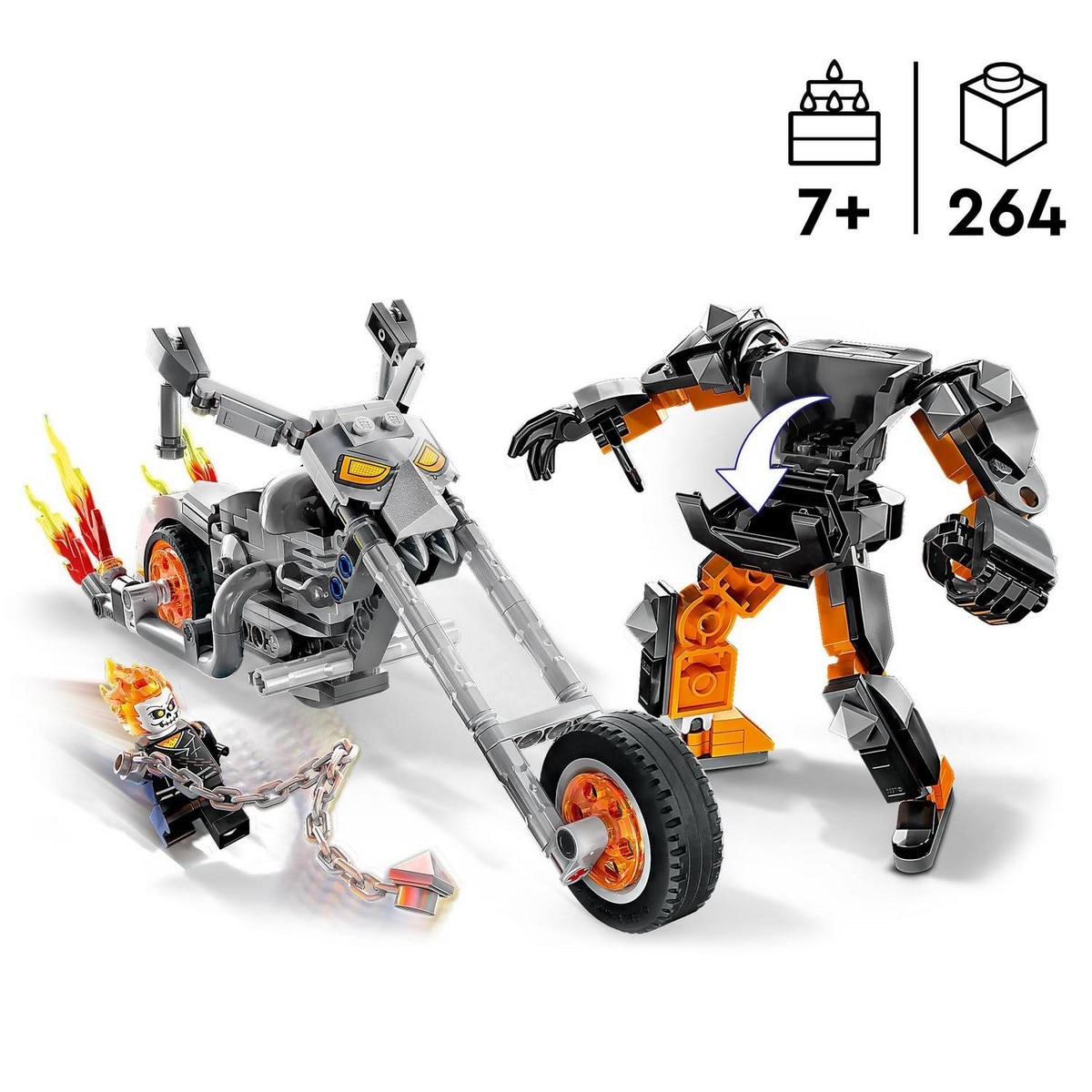 Juguete de Construcción Meca y Moto del Motorista Fantasma Superhéroe LEGO Marvel - 76245 3