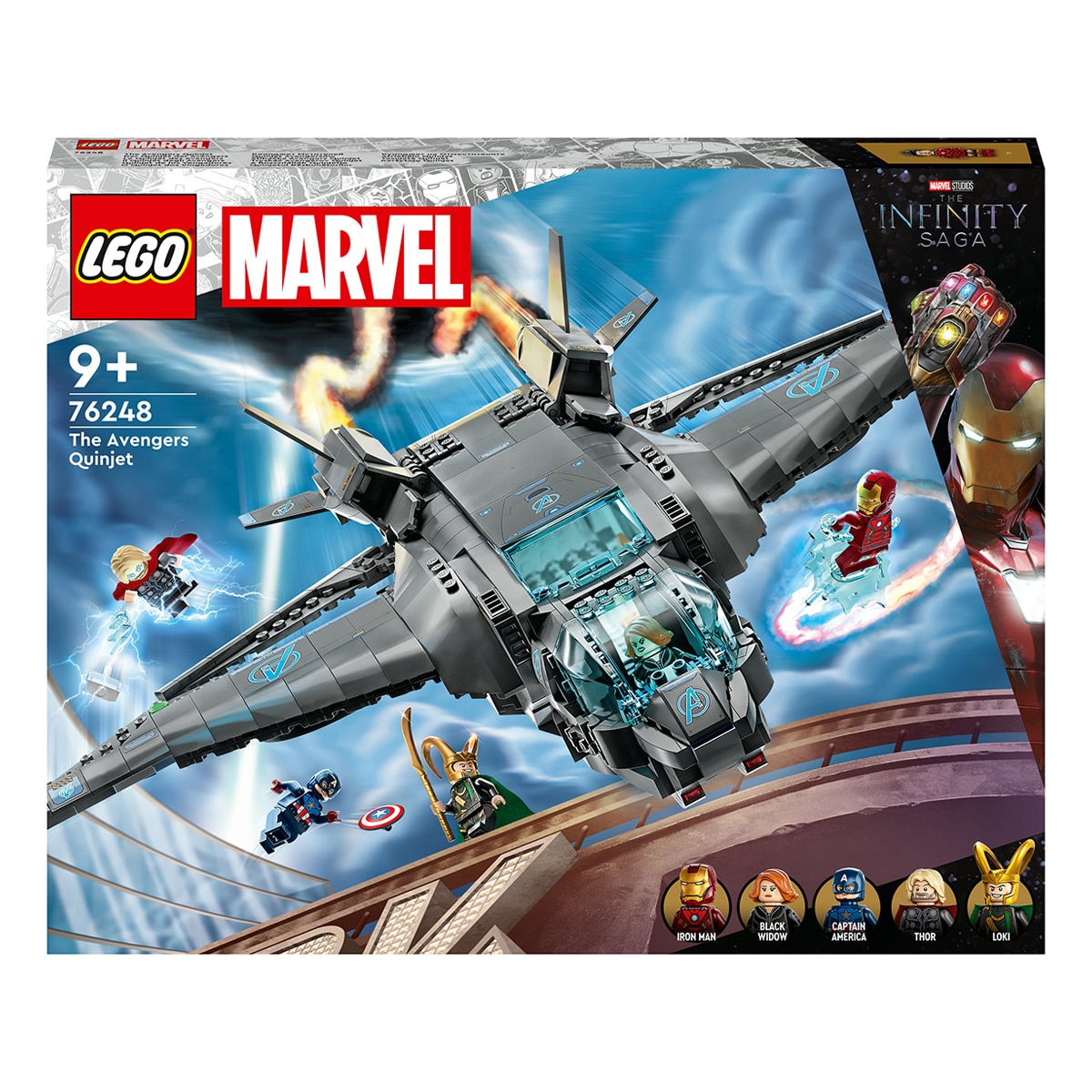 Avión de Juguete para Construir Quinjet de los Vengadores con Mini figuras de Superhéroes LEGO Marvel - 76248 1
