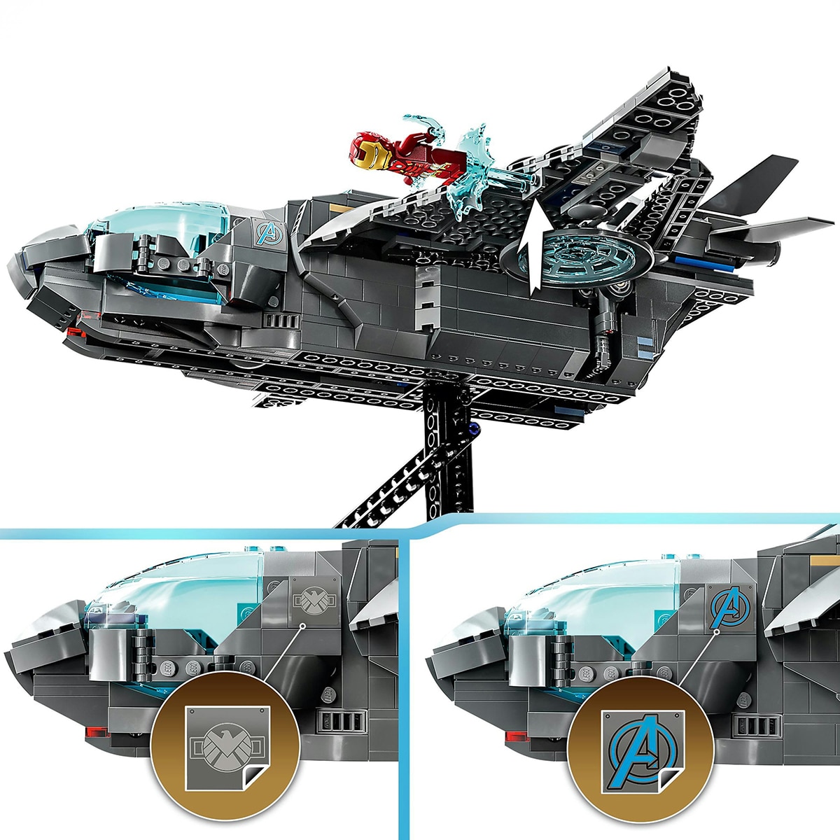 Avión de Juguete para Construir Quinjet de los Vengadores con Mini figuras de Superhéroes LEGO Marvel - 76248 7