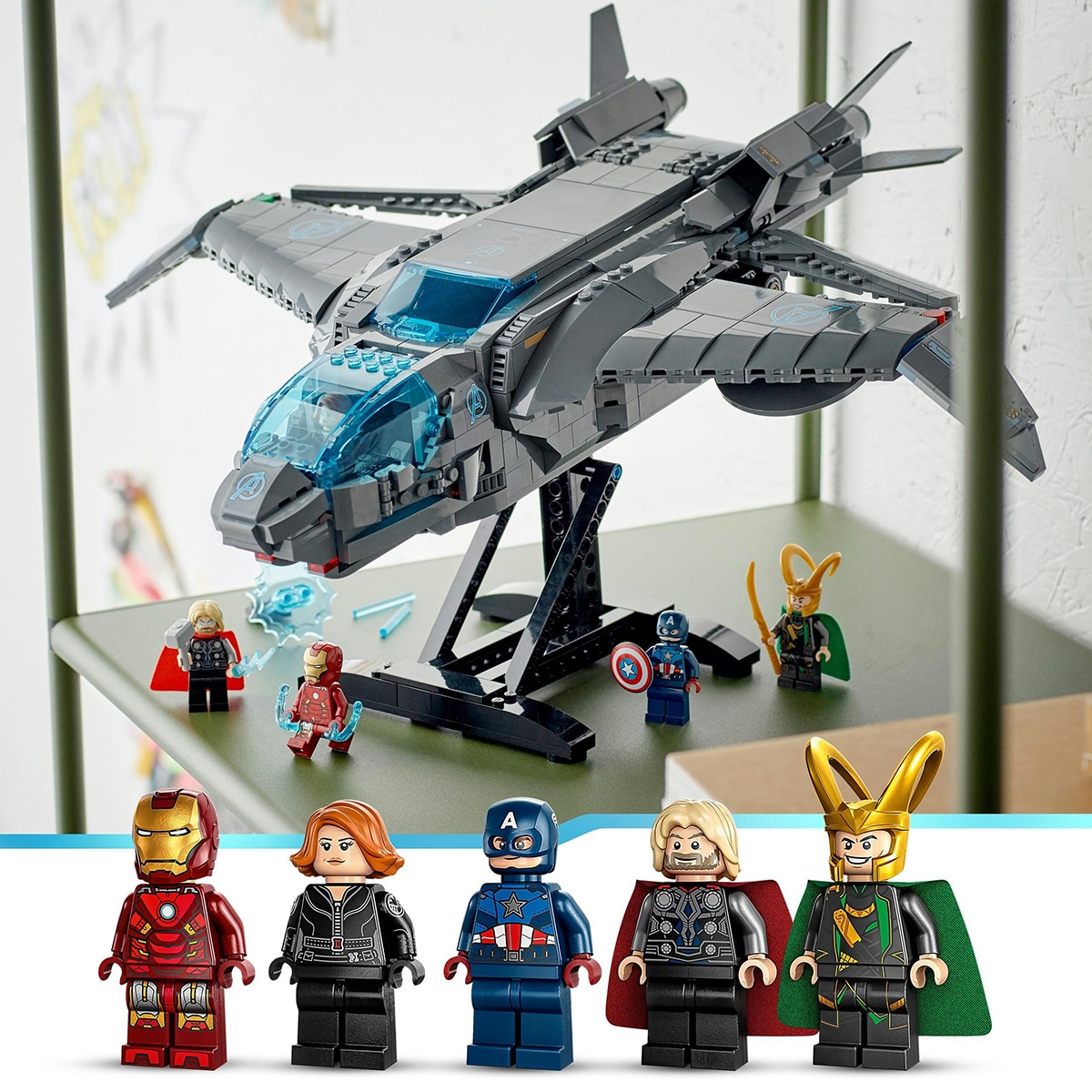 Avión de Juguete para Construir Quinjet de los Vengadores con Mini figuras de Superhéroes LEGO Marvel - 76248 8