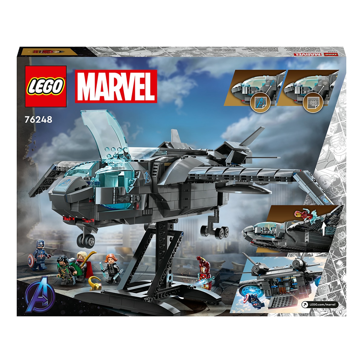 Avión de Juguete para Construir Quinjet de los Vengadores con Mini figuras de Superhéroes LEGO Marvel - 76248 10