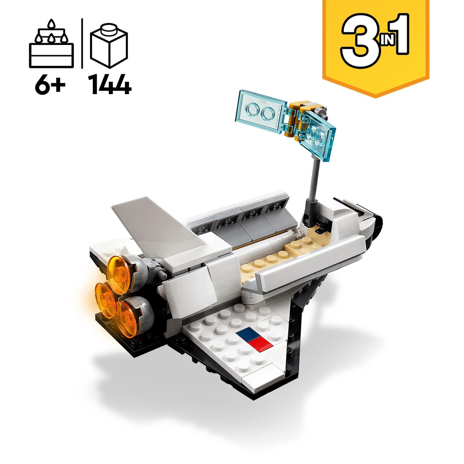 Juguete de Construcción Lanzadera Espacial y Nave Espacial o Figura de Astronauta LEGO Creator 3 en 1 - 31134 3