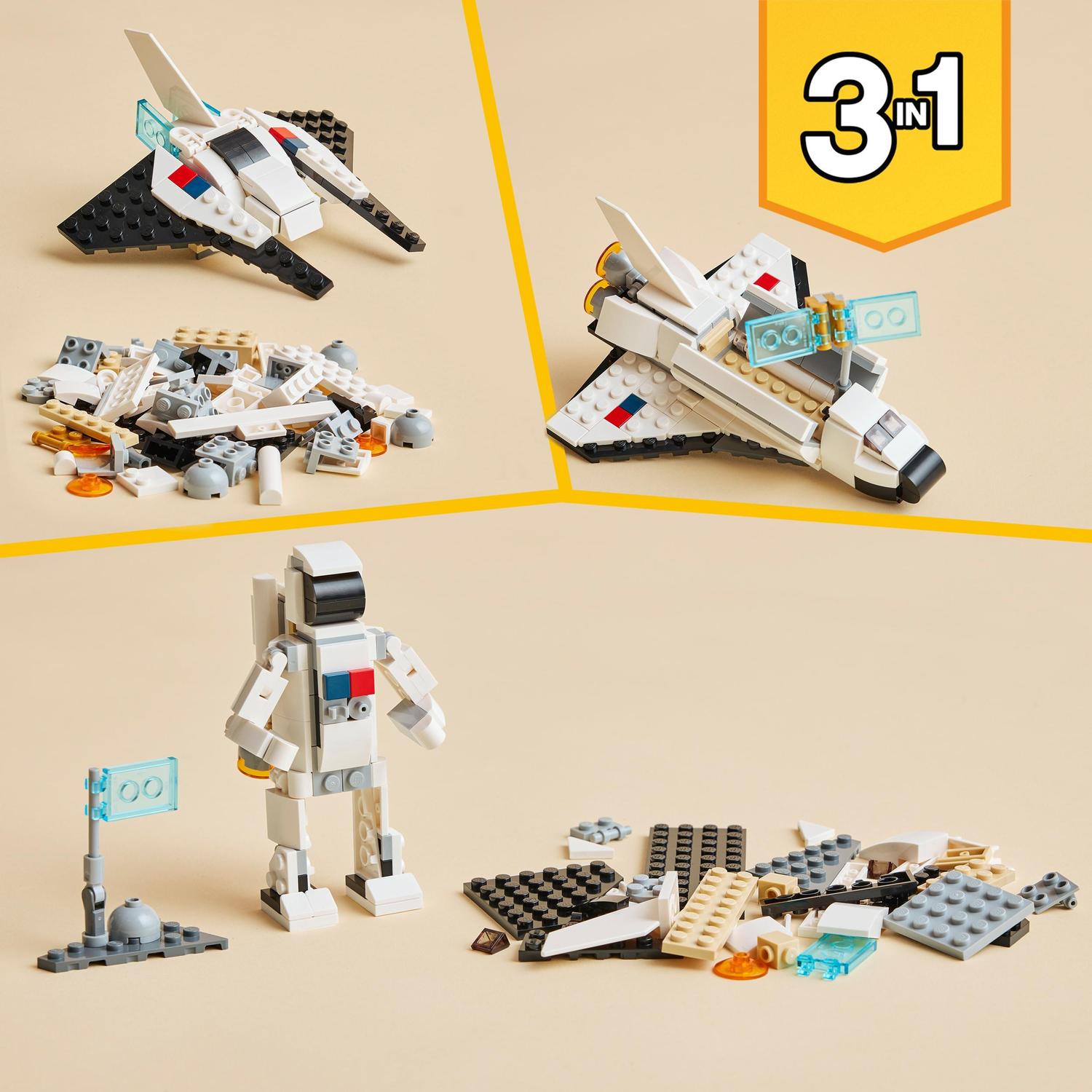 Juguete de Construcción Lanzadera Espacial y Nave Espacial o Figura de Astronauta LEGO Creator 3 en 1 - 31134 6