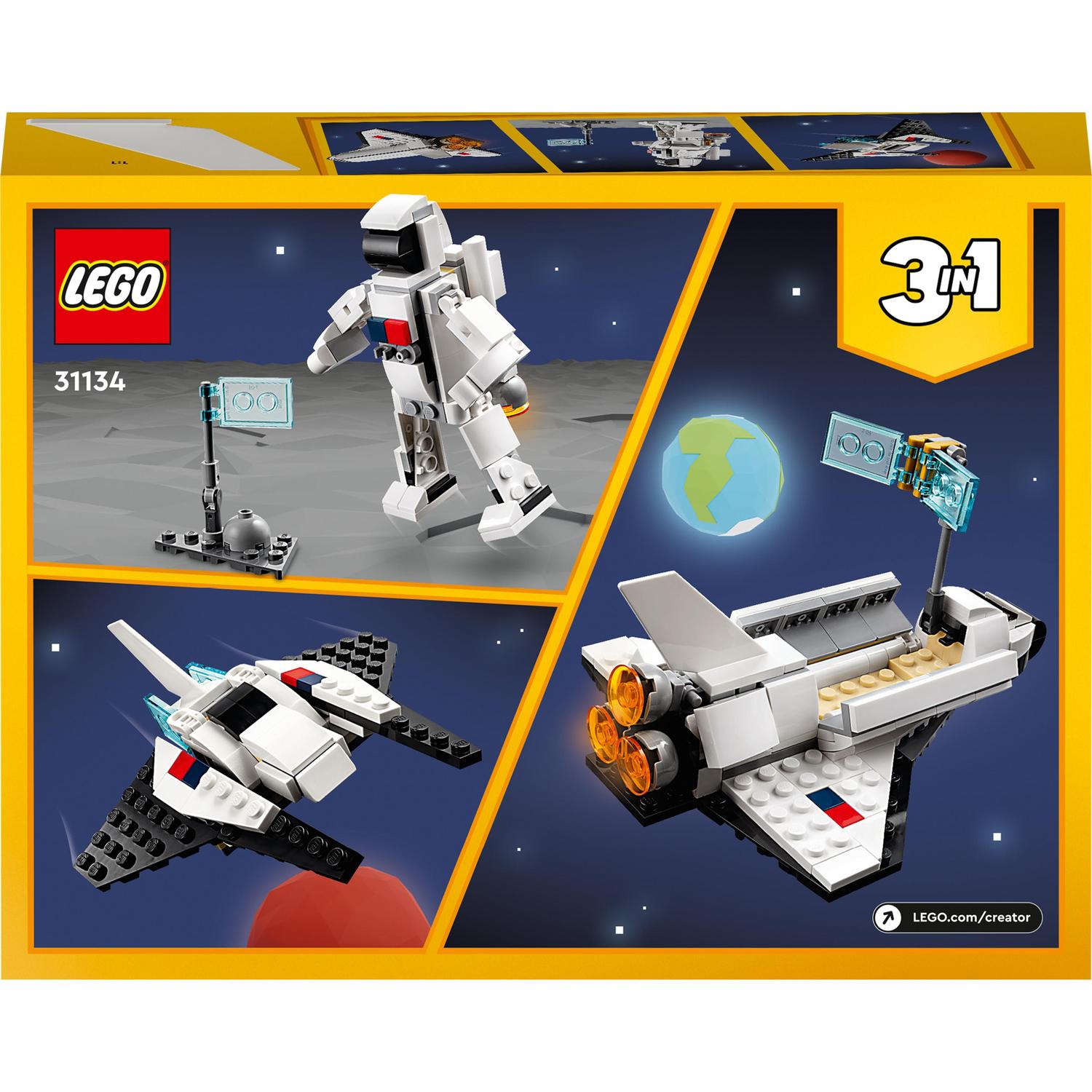 Juguete de Construcción Lanzadera Espacial y Nave Espacial o Figura de Astronauta LEGO Creator 3 en 1 - 31134 8