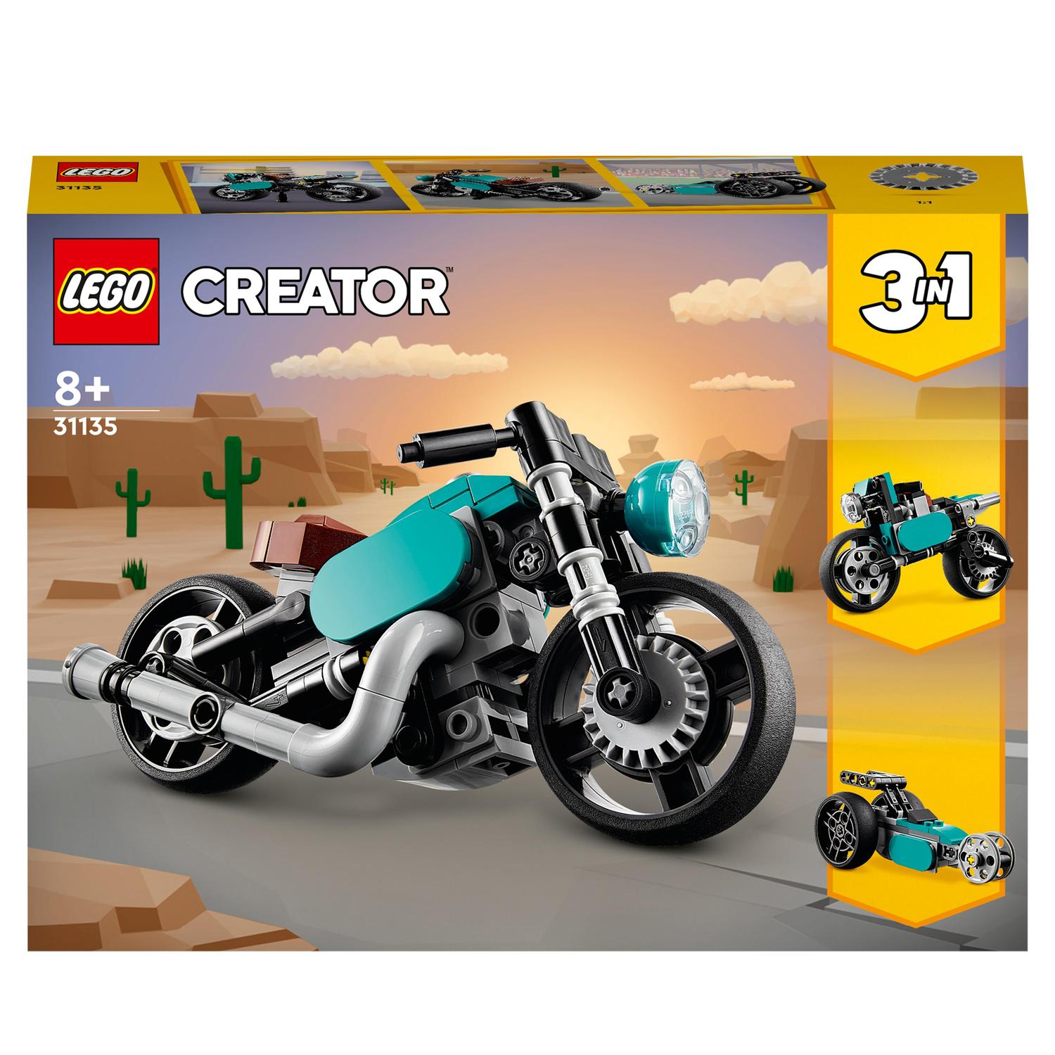 Juguete de Construcción de Vehículos Moto Clásica o Coche Dragster LEGO Creator 3 en 1 - 31135 1