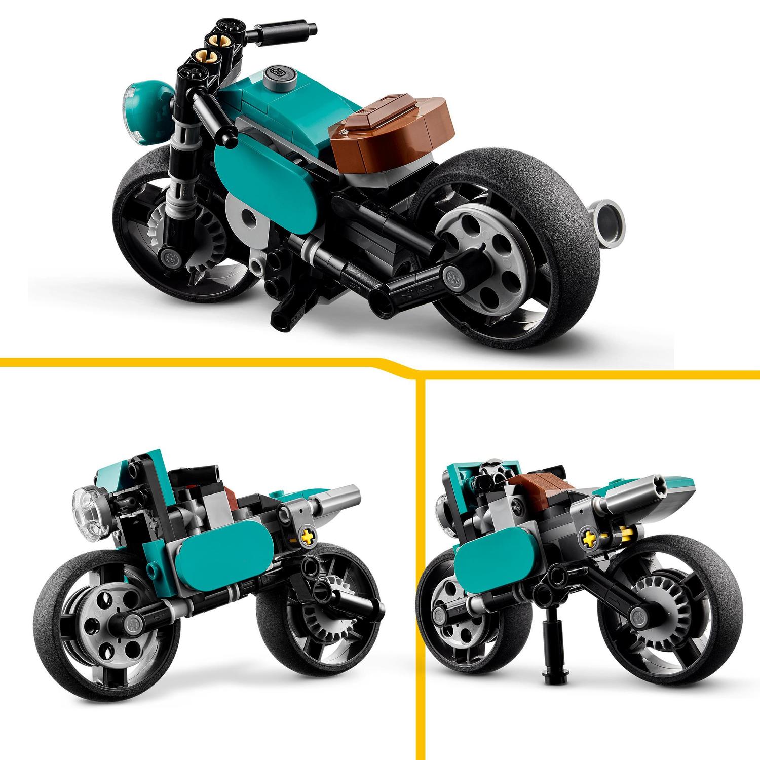 Juguete de Construcción de Vehículos Moto Clásica o Coche Dragster LEGO Creator 3 en 1 - 31135 4