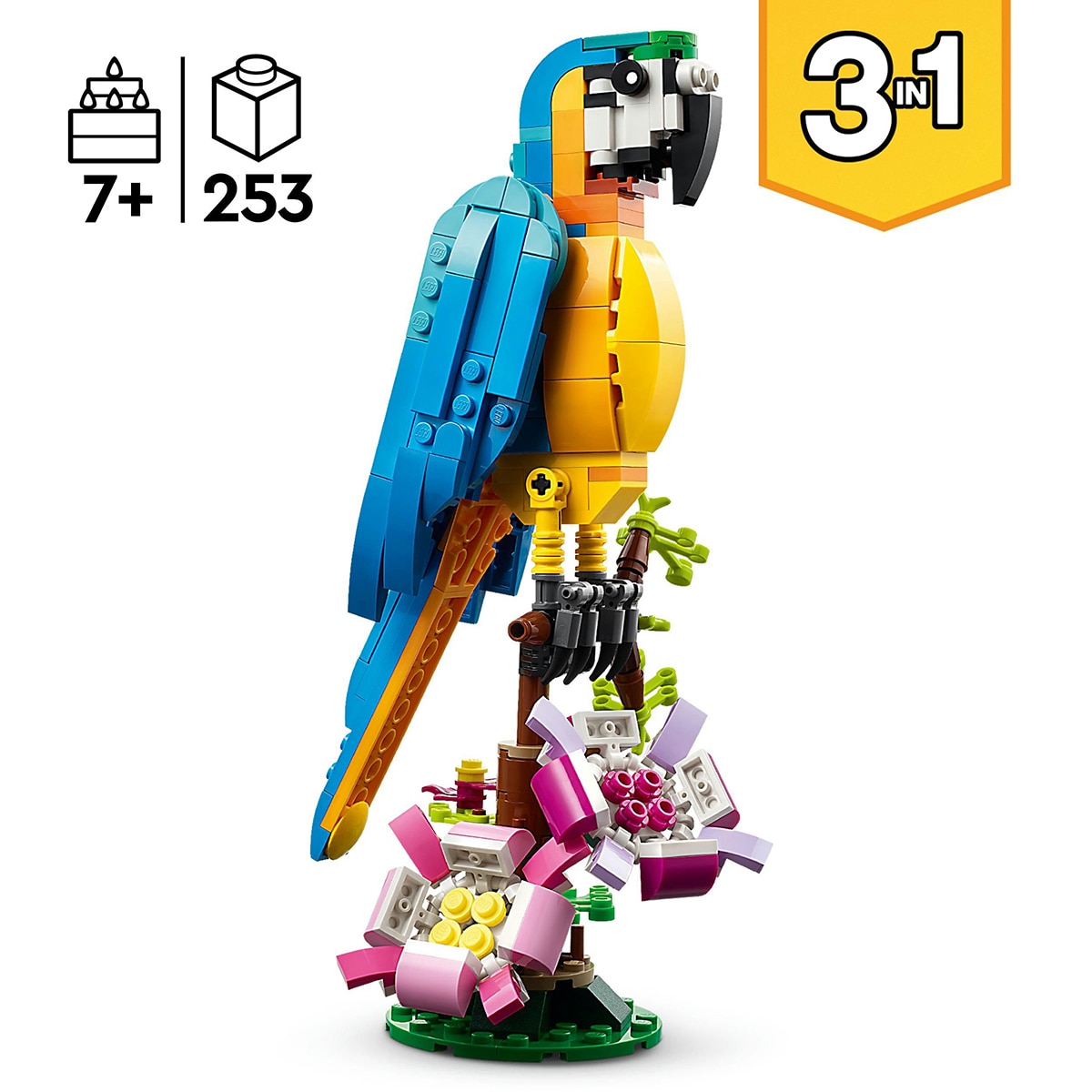 Animales de Juguete para Construir Loro Exótico LEGO Creator 3 en 1 - 31136 4