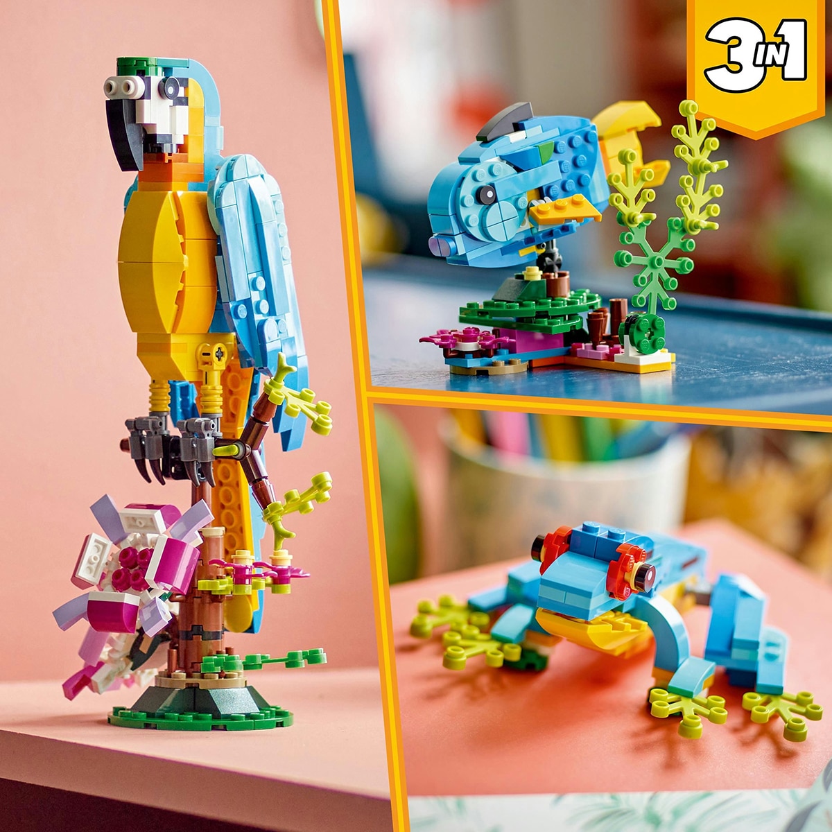 Animales de Juguete para Construir Loro Exótico LEGO Creator 3 en 1 - 31136 7