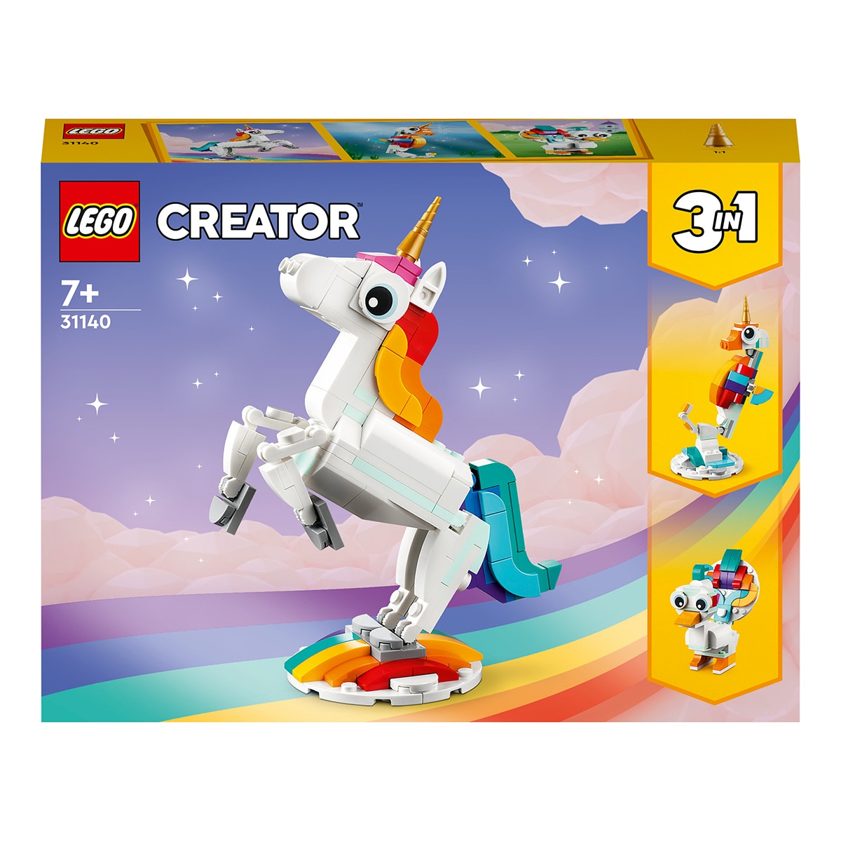 Imagen 0 de Animales de Juguete para Construir Unicornio Mágico y Pavo Real LEGO Creator 3 en 1 - 31140