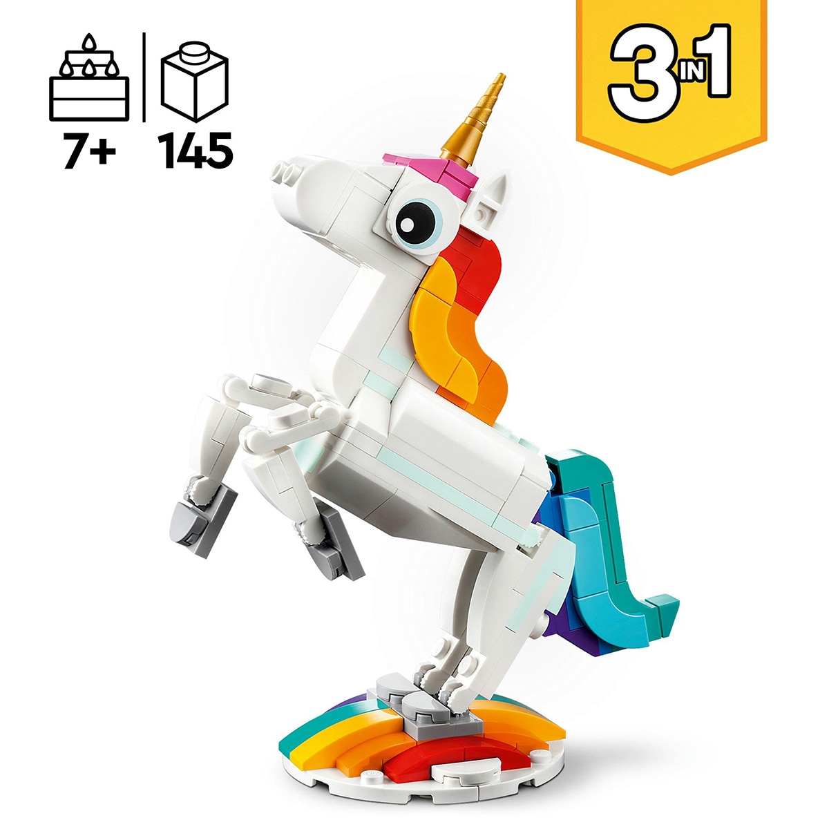 Animales de Juguete para Construir Unicornio Mágico y Pavo Real LEGO Creator 3 en 1 - 31140 5
