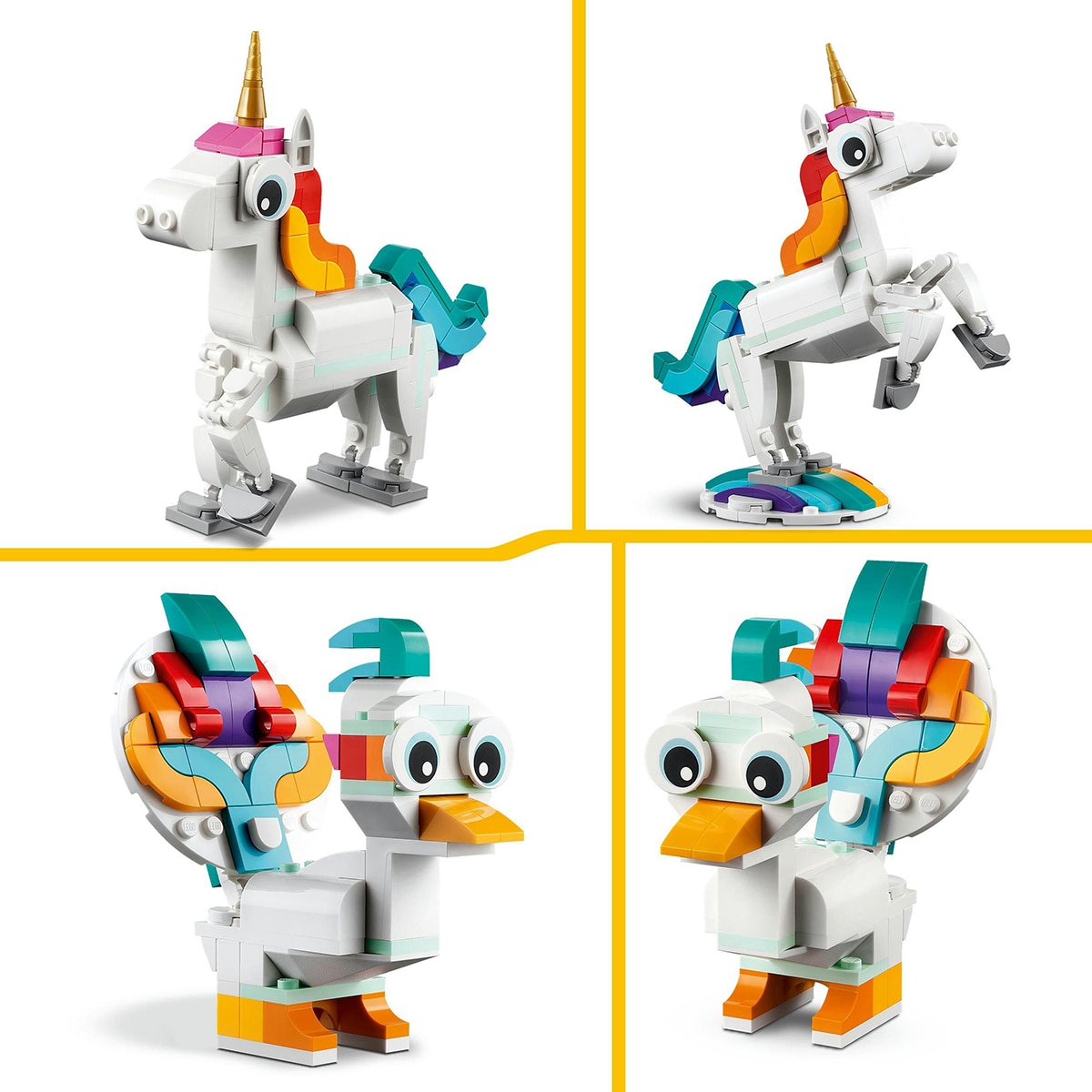 Animales de Juguete para Construir Unicornio Mágico y Pavo Real LEGO Creator 3 en 1 - 31140 6