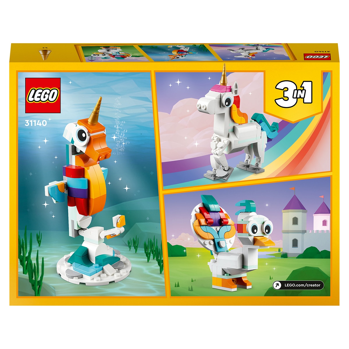Animales de Juguete para Construir Unicornio Mágico y Pavo Real LEGO Creator 3 en 1 - 31140 10
