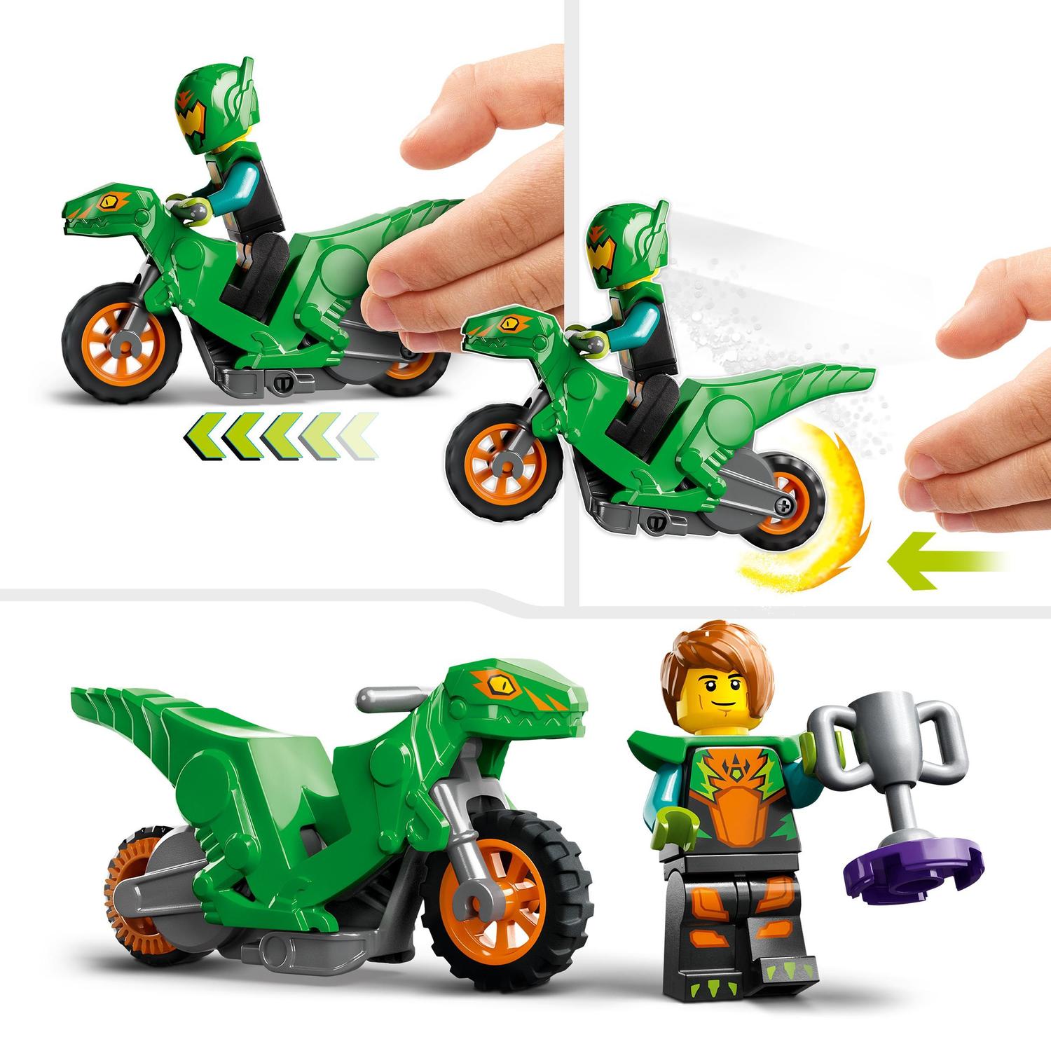 Juguete de Construcción Desafío Acrobático: Rampa y Aro con Mini Figura de Piloto y Moto LEGO City Stuntz - 60359 5