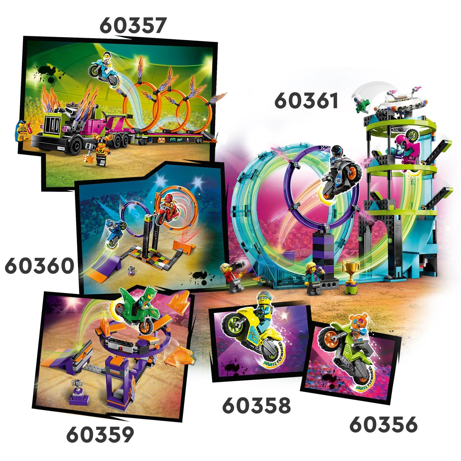 Juguete de Construcción Desafío Acrobático: Rampa y Aro con Mini Figura de Piloto y Moto LEGO City Stuntz - 60359 6