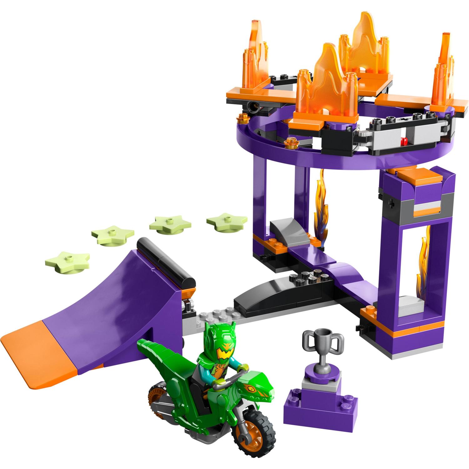 Juguete de Construcción Desafío Acrobático: Rampa y Aro con Mini Figura de Piloto y Moto LEGO City Stuntz - 60359 7